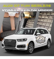Audi Q7 Tüm Serilere Uygun Antrasit Renk Tay Tüyü Cepli & Terletmez Sırtlı Oto Koltuk Minder Seti - Koltuk Koruma Kılıfı (ÖN & ARKA TAM SET)