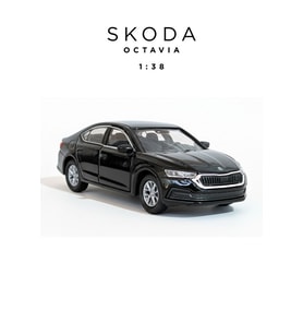 Siyah 1:38 Ölçek Die Cast Kapıları Açılır Lisanslı Skoda Octavia Metal Model Araba