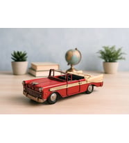 Hediyezin Dekoratif El Yapımı Nostaljik Classic Chevrolet  Metal Araba Üstü Açık A-4562 (Kırmızı)