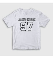 Presmono Unisex Çocuk Beyaz 97 K Pop Jungkook Bts T-Shirt 272587tt (Beyaz)