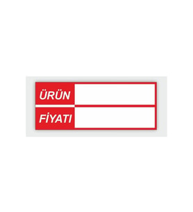 Silinebilir Pvc Kaplamalı Etiketi Raf Önü Fiyat Etiketi 25 Adet