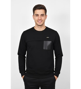 Erkek Mevsimlik Sıfır Yaka Sweatshirt BGL-ST04864 (Siyah)