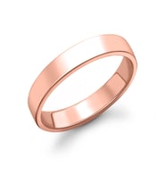 6 mm Klasik Rose Kaplama Düz Gümüş Yüzük