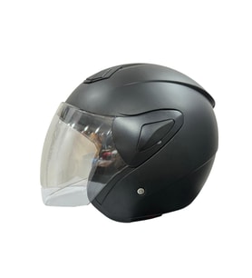 Sway Xbyc 633 Solıd Şeffaf Vizörlü Yarım Motosiklet Scooter Kaskı LARGE Beden Siyah