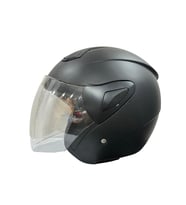 Sway Xbyc 633 Solıd Şeffaf Vizörlü Yarım Motosiklet Scooter Kaskı LARGE Beden Siyah