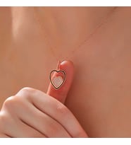 Gümüş Rose Kalp Kadın Kolye