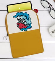 BK Gift Sörfçü İskelet Tasarımlı Taşınabilir Koruyucu Tablet Kılıfı & Organizer Çanta - Sarı-1