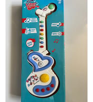 Müzikli Gitar 30 Cm   Işıklı Müzikli Gitar  4 Türkçe Şarkı (Mavi)