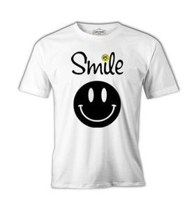 R5 - Smile Beyaz Erkek Tshirt