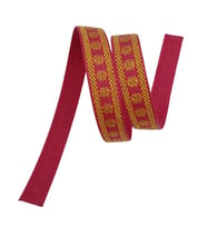 Angel Çanta Aksesuar 3 cm Polyester Kolon Fuşya Gold Simli 1 Metre