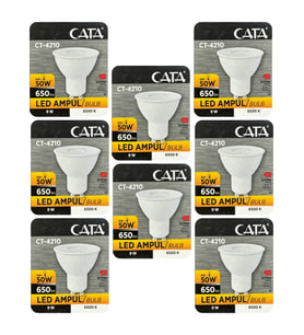 (8 Adet) Cata 9W (50W) Beyaz Işık (6500K) Dim Edilebilir GU10 Duylu Led Spot Ampul