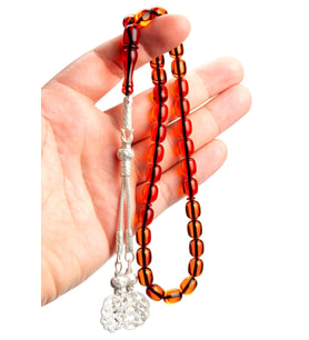 Erkek Hediyelik Tesbih, Ateş Kehribar Tesbih, Faris Usta Kehribar Tespih (Çok Renkli)