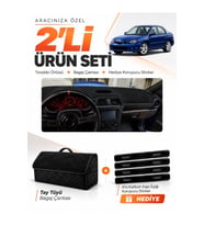 SUBARU İMPREZZA (2000-2007) Uyumlu Torpido Örtüsü + Tay Tüyü Bagaj Çantası + Sticker Seti - Siyah