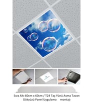 Asma Tavan Led-60cmx60cm-sıva Altı-54w-6500k-led Panel-led Armatür- 60x60 Taş Yünü Asma Tavan Ledi