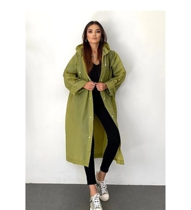Unisex Sarı Eva Kumaş Su Rüzgar Geçirmez Yağmurluk