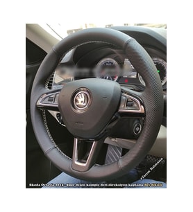 Skoda Octavia 2015-2017 Araca Özel Dikmeli Direksiyon Kılıfı