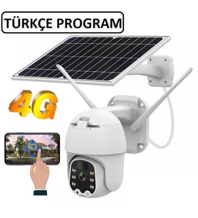 4G Sim Kartlı PTZ Solar Güneş Enerjili Kamera Türkçe Program