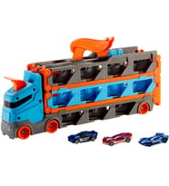 Hot Wheels Sürat Pistli Tır 180 cm Uzayan Katlanabilir Yarış Pistli, İkili Fırlatıcılı ve 22 Araç Ka