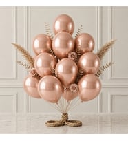Rose Gold Renk Lateks Metalik Balon (30 cm) - 12 Adet
