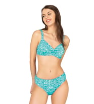 Endeep Kadın Şal Desenli Toparlayıcı Bikini Takımı (Yeşil)