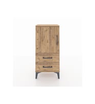 Arges Komodin 2 Raflı 2 Çekmeceli Tek Kapaklı 44x30x96 Çam-Çam