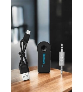 Kablosuz Bluetooth Aux Araç Kiti Siyah Hafıza Kartlı