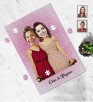 Kişiye Özel Bride To Be Bekarlığa Veda Karikatürlü A3 130 Parça Puzzle Mod4