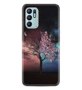 Oppo Reno 6 Kılıf Resimli Desenli Silikon Platinium Series Heaven Tree 1859
