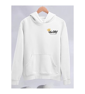 Kışlık Üç İplik Kapşonlu SweatShirt - Beyaz