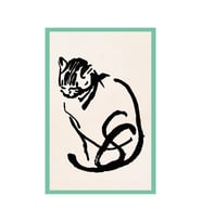 Sevimli Kedi Temalı Dekoratif Tasarım Kart – Hediye Not Kartı Ve Kartpostal  10x15 Cm (Sarı-Yeşil-Kahverengi-Beyaz)