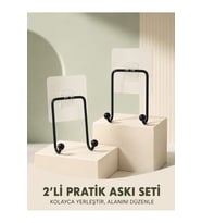 Çok Amaçlı Duvar Tipi Yapışkanlı Askı Seti 2 Adet