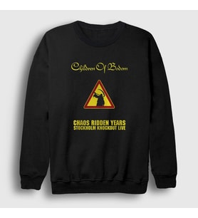 Presmono Unisex Siyah Chaos Children of Bodom Sweatshirt 33237tt