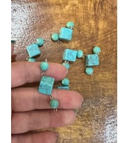 FİRUZE DOĞAL TAŞLI KANCALI 3 LÜ TAKI GİYİM ÇANTA AKSESUARI 4X1 CM