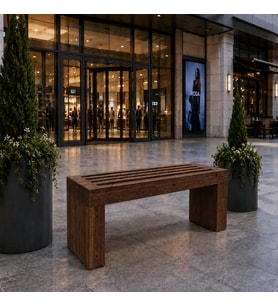 Umut Park Modern Ahşap Geçmeli Oturma Bank(Ceviz Renk).