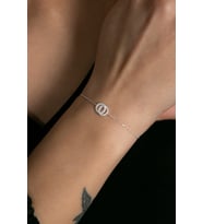 Elika Silver Kadın İç İçe Halka Model 925 Ayar Gümüş Bileklik (Gümüş)