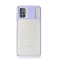 Galaxy M51 Kılıf Palm Buzlu Kamera Sürgülü Silikon - Lila