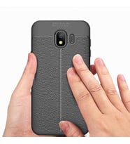 Samsung Galaxy J4 Kılıf Esnek Pu-Deri Leather-Pu Serisi Protected Case (Gri)