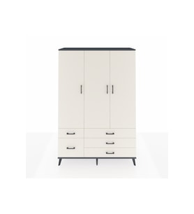 Hyperion Gardrop 5 Raflı 5 Çekmeceli Tek Askılı 132x44x195 Antrasit-Aytaşı