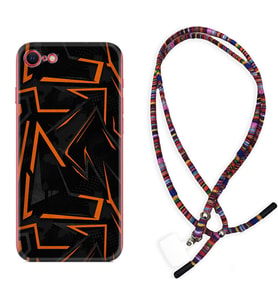 Apple iPhone 5 6 7 8 Plus Se XR Kılıf Boyun Asklı Rasta Silikon Zigzaglar 1651