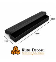 6x16x2,5 cm Tam Kapaklı Kolye ve Tesbih Kutusu - Siyah (DEMONTE) (50 ADET)