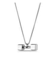 Forentina Çelik Erkek Gri Halter Kolye-60 cm Zincir PS4156