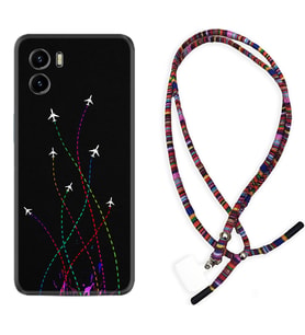 Vivo Y15S Y32 Y33S Y51 Y53S Kılıf Boyun Asklı Rasta Silikon Line Planet 1736
