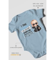 Dayıya ve Halaya Özel Kısa Kollu Bebek Body %100 Pamuk