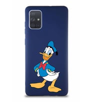 Samsung Galaxy A71 Soft Premier Kapak Donald Duck-C Tasarımlı Silikon Kılıf - Lacivert (Şeffaf)