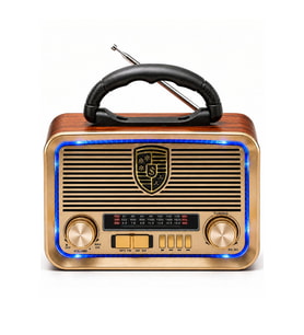 Vintage Tasarım Çok Fonksiyonlu Taşınabilir Radyo Bluetooth Müzik Çalar Şarj Edilebilir ST-1080BTS