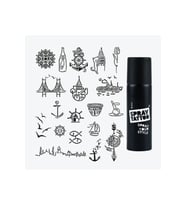 İstanbul City Pack Spray Tattoo Geçici Dövme Seti 19 Desen 1 Siyah Sprey