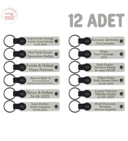 Sınıf Öğretmeninden Özel Mesajlı Karne Hatırası Anahtarlık 12’li Set, Minikler İçin Hediye, Beyaz