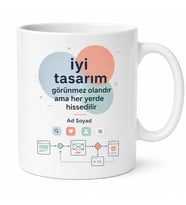 UI/UX Tasarımcısına Hediye Kullanıcı Deneyimi Renk Uyumu Buton Temalı Kupa Bardak