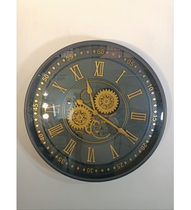 Biev Metal Çarklı Saat Siyah Gold 60 cm