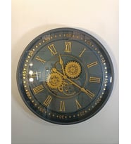 Biev Metal Çarklı Saat Siyah Gold 60 cm